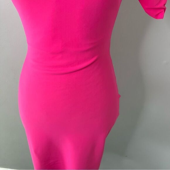 Sz 36 CHIARA BONI LA PETITE ROBE Vissia Off-Shoulder Shirred-Sleeve Mini Dress - Picture 8 of 12